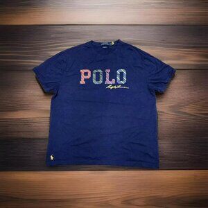 Polo Ralph Lauren Striped Logo Boston Common Navy Blue Mens